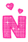 Kaz_Creations Animated Alphabet Pink  N - GIF animado grátis Gif Animado
