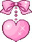 Pink heart bow