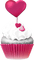 soave deco valentine cup cake heart - ingyenes png animált GIF