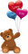 Kaz_Creations Deco Valentine Heart Love Teddy Bear - PNG gratuit GIF animé