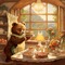 Bear baking cakes - GIF animé gratuit