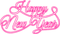 Happy New Year.Text.White.Pink - png grátis Gif Animado