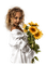 blond girl with sunflowers sunshine3 - Free PNG Animated GIF