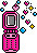 cute hot pink pixel phone - Free animated GIF Animated GIF