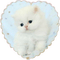 white kitten heart - nemokama png animuotas GIF