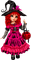Witch.Black.White.Pink.Red - png gratis GIF animado