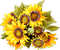 soave deco flowers sunflowers yellow green brown - png grátis Gif Animado
