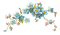 Blue green flowers deco [Basilslament] - png gratuito GIF animata