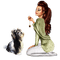 kvinna-sitter-hund - png gratis GIF animasi