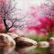 image encre couleur paysage fleurs printemps edited by me - PNG gratuit GIF animé