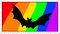 rainbow bat stamp - PNG gratuit GIF animé