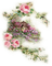 soave background transparent  vintage house flowers rose pink green brown - ingyenes png animált GIF