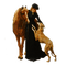 dama  perro i caballo dubravka4 - gratis png animerad GIF