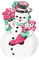 soave deco winter christmas snowman pink green - 免费PNG 动画 GIF