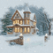 house haus maison jardin garden  paysage landscape image gif anime animation animated fond background winter hiver snow neige snowflakes snowfall