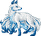 blue and white kitsune - PNG gratuit GIF animé