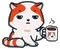 Marsey the Cat with Coffee - Nemokamas animacinis gif animuotas GIF