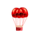 kikkapink deco scrap red hot air balloon - PNG gratuit GIF animé