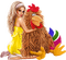 Easter. Women. Chicken. Leila - PNG gratuit GIF animé