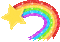 shooting star rainbow - Animovaný GIF zadarmo