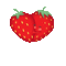 strawberry fraises text love - GIF animé gratuit GIF animé