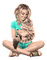 girl and  cat  dubravka4 - kostenlos png Animiertes GIF