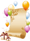 multicolore image encre couleur effet ballons cadre cadeaux bon anniversaire parchemin pastel  edited by me - PNG gratuit GIF animé