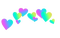 multicolor heart emoji crown - GIF animé gratuit