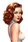 vintage woman white red hair pin up - GIF animé gratuit