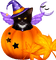 Kitten.Fairy.Halloween.Purple.Orange.Black - ingyenes png animált GIF