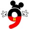 image encre numéro 9 bon anniversaire edited Mickey Disney by me - png grátis Gif Animado