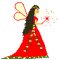 Pixel Red Winter Fairy - zadarmo png animovaný GIF
