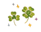 Two green clovers with stars - GIF animasi gratis