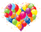 Kaz_Creations Colours Balloons Heart Love - zdarma png animovaný GIF