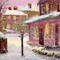 Pink Snowing Town