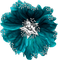kikkapink deco scrap teal silver flower - PNG gratuit GIF animé