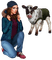 Woman. Winter. Cow, calf. Leila - 無料のアニメーション GIF