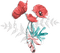soave deco poppy branch spring flowers  pink teal - PNG gratuit GIF animé