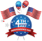 Kaz_Creations Deco America 4th July Independence Day - ingyenes png animált GIF