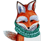 kikkapink cute winter fox  watercolor