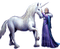 fantasy woman and unicorn nataliplus - zdarma png animovaný GIF