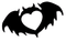 Devil horned bat winged circle with heart - zdarma png animovaný GIF