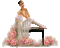 Kaz_Creations Woman Femme Sitting Flowers - Gratis geanimeerde GIF geanimeerde GIF