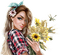 Woman Sunflower - Bogusia - бесплатно png анимированный гифка