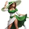 Woman in green. Hat. Leila - GIF animé gratuit