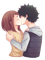 Midoriya and Uraraka kiss - ingyenes png animált GIF