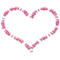 I LOVE you HEART TEXT PINK coeur