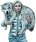 Woman with wolf. Winter. Leila - gratis png animerad GIF