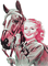 soave woman vintage autumn horse pink green - Free PNG Animated GIF