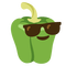 Emoji kitchen bell pepper with sunglasses - GIF animé gratuit
